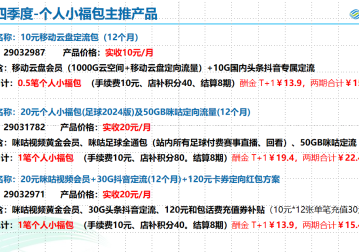四季度-个人小福包主推产品
